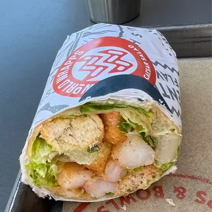 Shrimp Caesar Salad Wrap