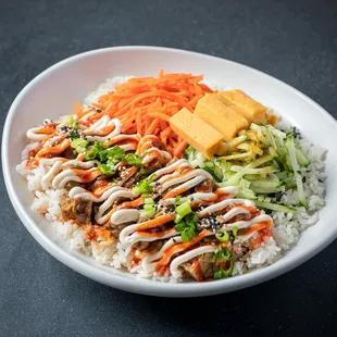 a bowl of rice and vegetables