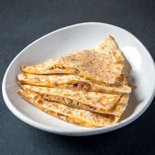 a plate of quesadillas