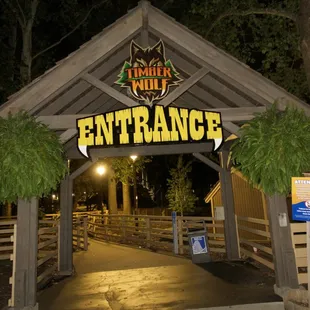 Entrance to the Timber Wolf at night