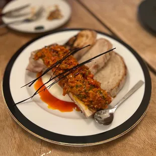 Bone marrow with sourdough and burnt chives