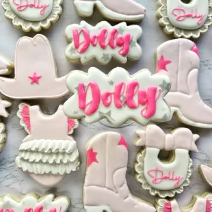 a variety of decorated cookies