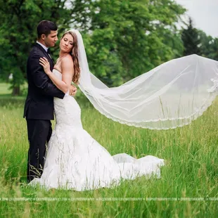 Bride and groom on the course.  Photo Credit: ENV Photography