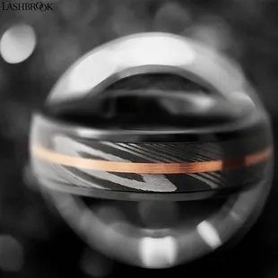 Damascus Steel meets Rose Gold and Zirconium