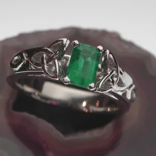 One-of-a-kind emerald engagement ring, designed and handcrafted by our artisans.