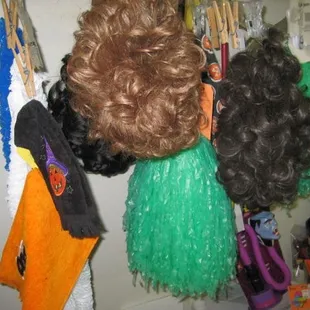 Creepy wigs and pom poms