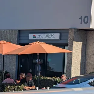 Outside view. Might miss it. Look for the umbrellas