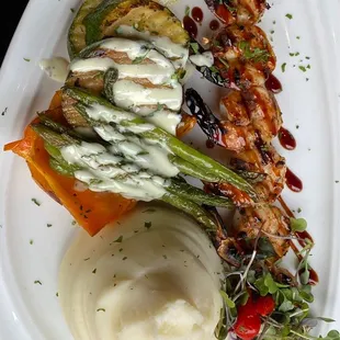 Grilled Shrimp with a side of choice (mashed potatoes)