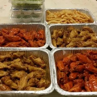 chicken wings and fried chicken