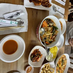 a table full of food