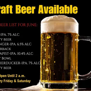 Come to try our Craft Beers! We open late night!