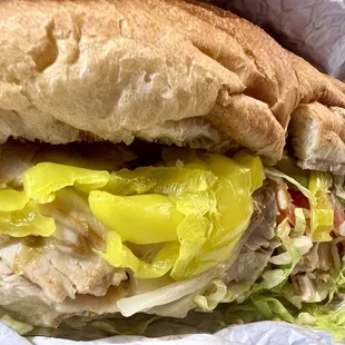 Turkey &amp; Provolone Sandwich (plus banana peppers)
