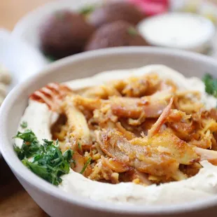 Hummus with chicken Shawerma