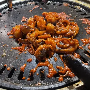 Spicy baby octopus. Soooo good!