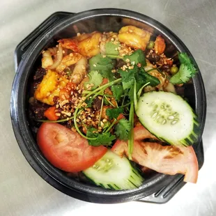 Special Clay Pot Fried Rice with shrimps, squids, sausage