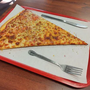 Cheese Jumbo Slice: never eat anything bigger than your head. It&apos;s from a 30 inch pizza.