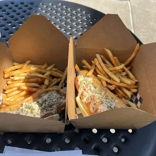 Crab and lobster rolls.