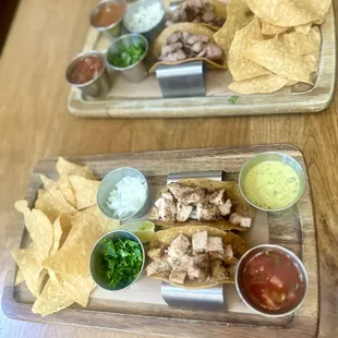 Chicken n tri tip street tacos