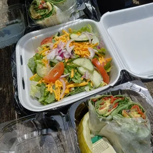 Veggie wraps and Garden salad