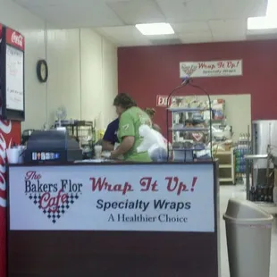 a woman at the counter