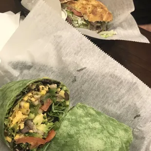 a wrap of food on a table