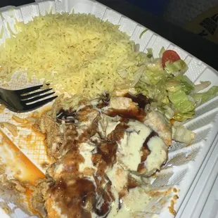 Chicken Malai Boti Platter covered in tamarind and mint sauces