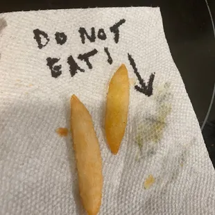 DONT EAT ANYTHING FRIED COOKED IN BAD OIL YOU WILL GET SICK