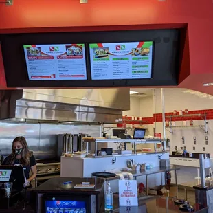 Menu and service area
