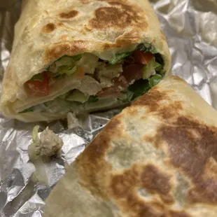 Mediterranean chicken wrap