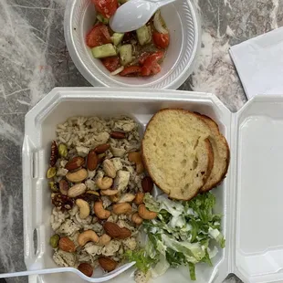 Chicken and nuts rice