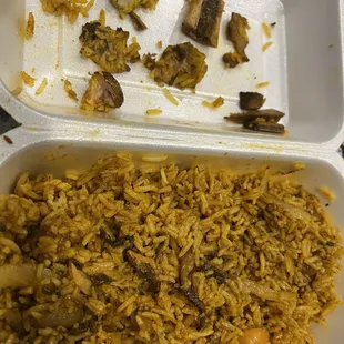 Goat biryani - full of goat fat instead of meat