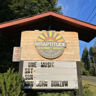 a sign for wraptitude coffee times