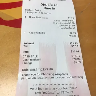 Paid too much. Poor choice for lunch on my part.