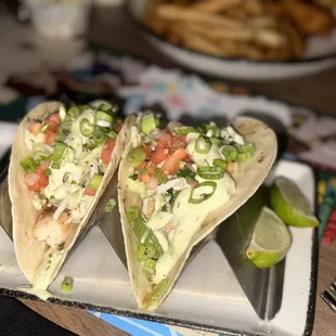 two tacos on a plate