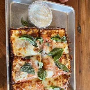 Margarita pizza with ranch