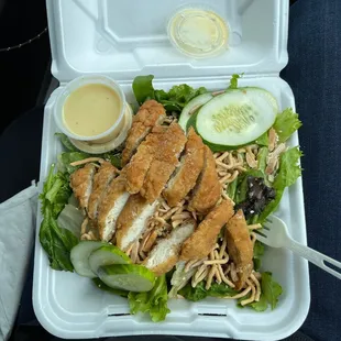 Oriental Chicken Salad with Crispy Chicken Strips