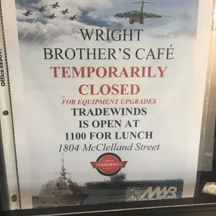Been closed for a while, came twice. And no one home.