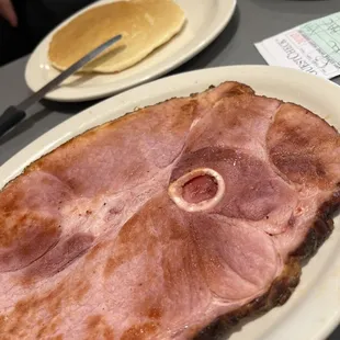 a ham on a plate