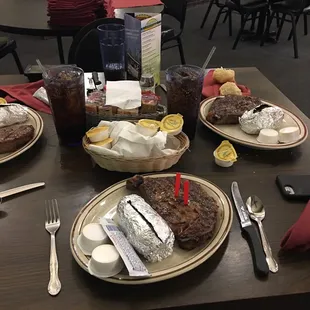 Two ribeyes &amp; A sirloin