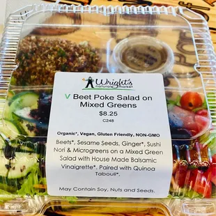Excellent Organic vegan beet poke salad from the grab &amp; go :)..