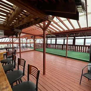 On the wrap-around deck, they have a stage for live music.