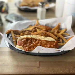 Chili Dog  fresh cut fries
