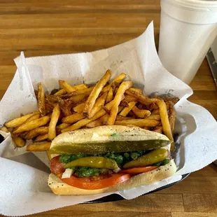 Chicago Dog with fries