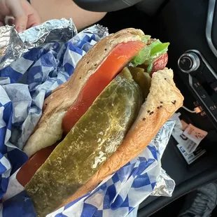Chicago style hot dog