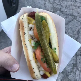 For $7 was expecting a bigger hot dog.  It&apos;s authentic but not worth $7 by any means.  They prob make $6 profit off each one of these