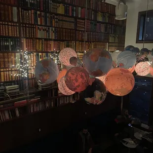 a library filled with books