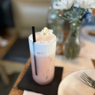 Strawberry Rhubarb fizz - tasty cocktail