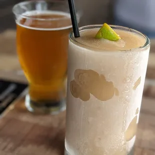 Beer and frozen Moscow mule