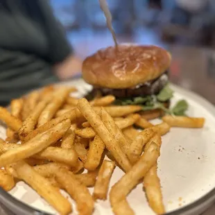 T&amp;T Burger with fries