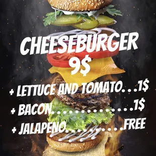 cheeseburger with lettuce and tomato